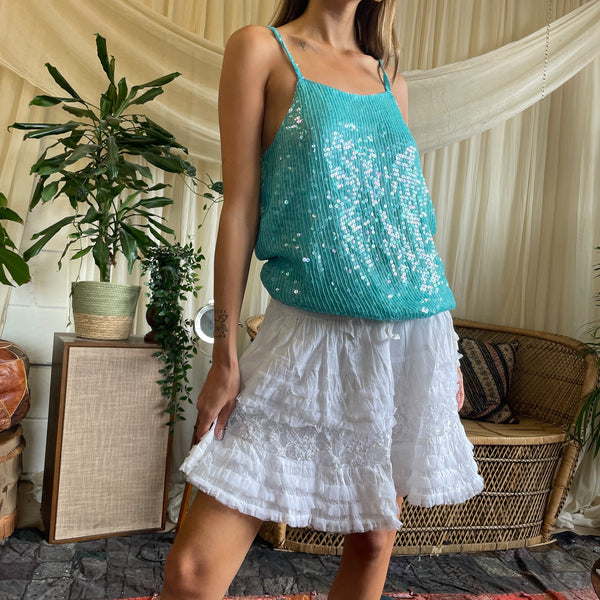 Lace Embellished Mini Skirt
