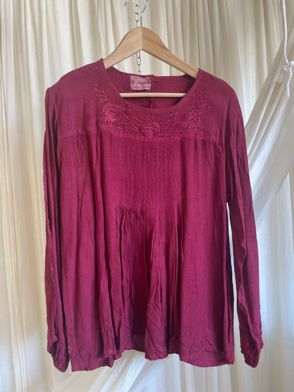 Handmade Flowy Pleated Top