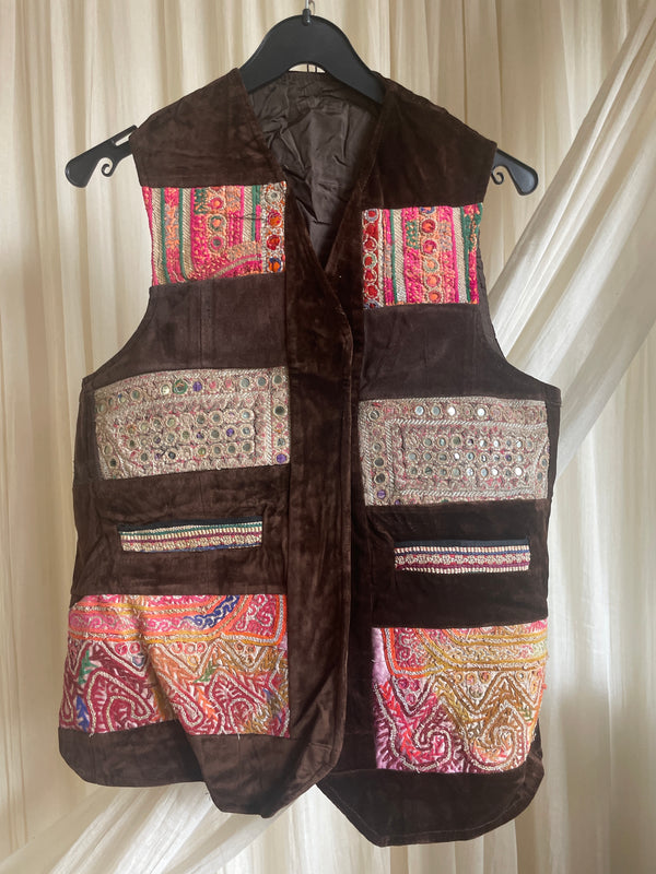 Brown Embroidery Waistcoat