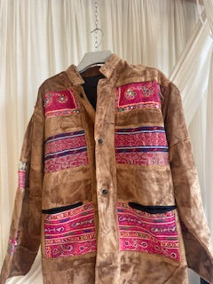 Toffee Afghan Velvet Patch Jacket