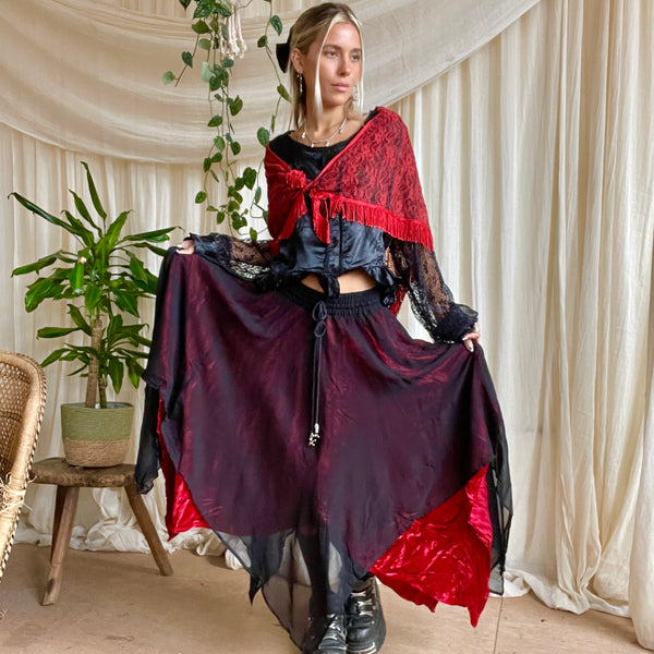 Velvet Overlay Pixie Skirt