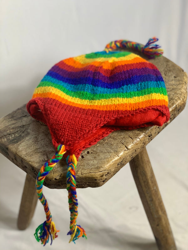 Rainbow Nepalese 100% Wool Hat