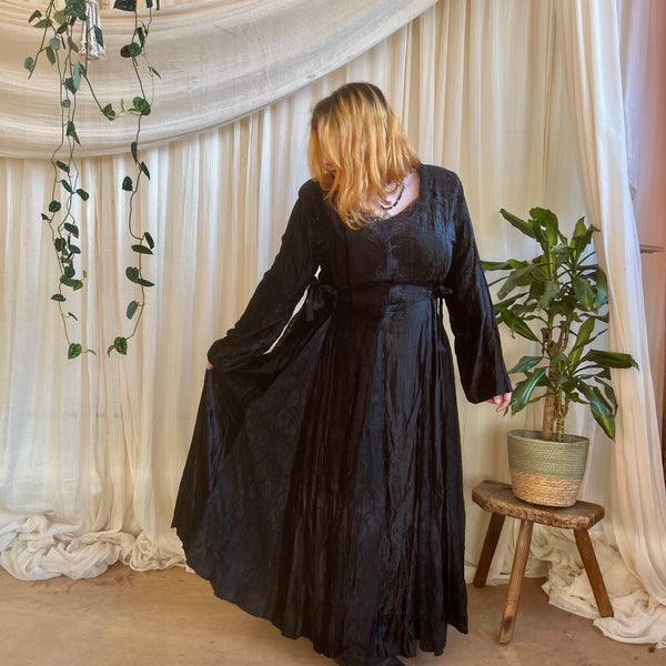Plus Size Velvet Gothic Maxi Dress