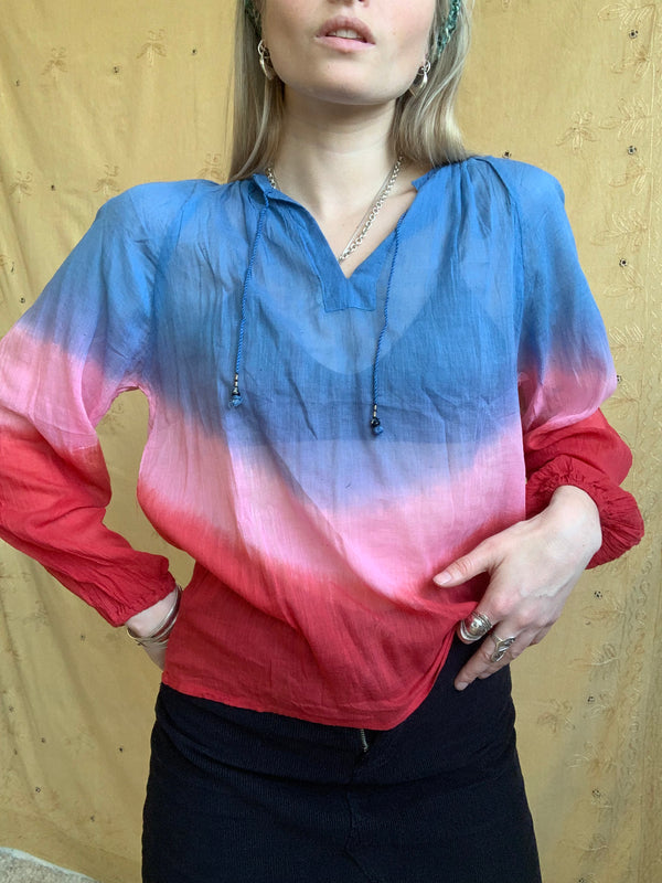 Airy Cotton Tie Dye Blouse