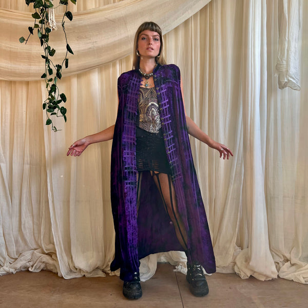 Loop Embroidered Velvet Overcoat