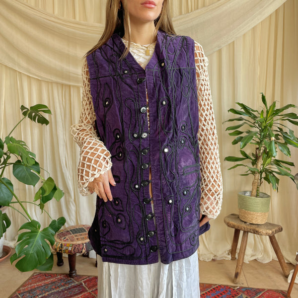 Long Velvet Mirror Waistcoat